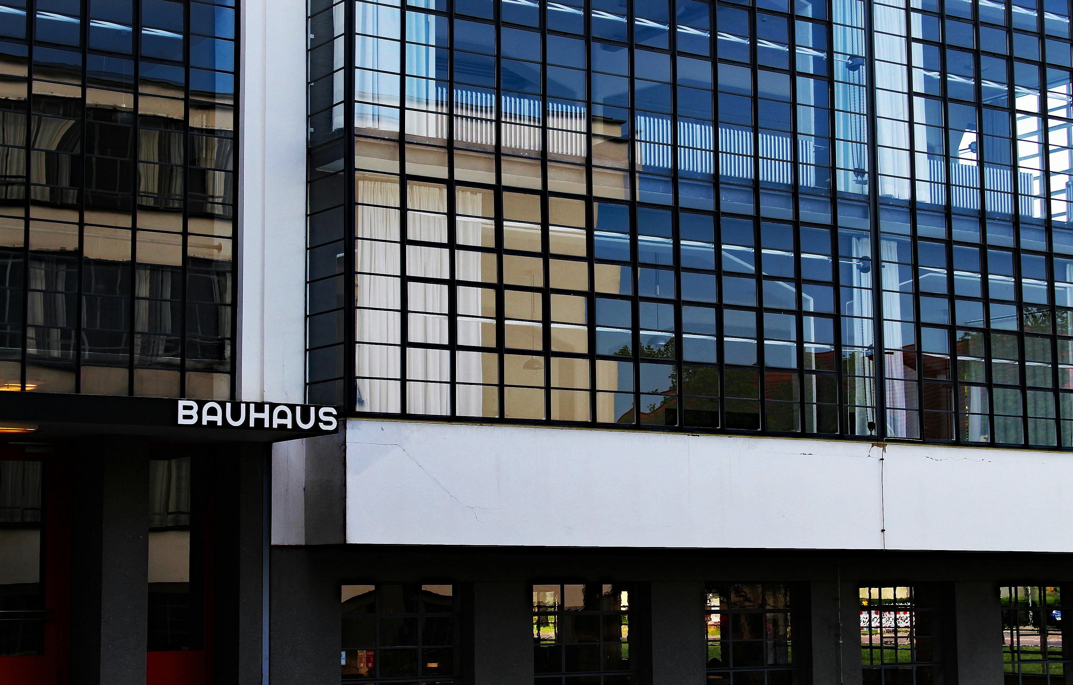 Entry of the Bauhaus school in Dessau, Germany
